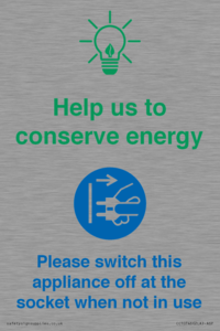 Help us to conserve energy - Switch this appliance off at the socket when not in use